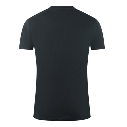 Aquascutum London Aldis Brand Logo On Chest Black T Shirt